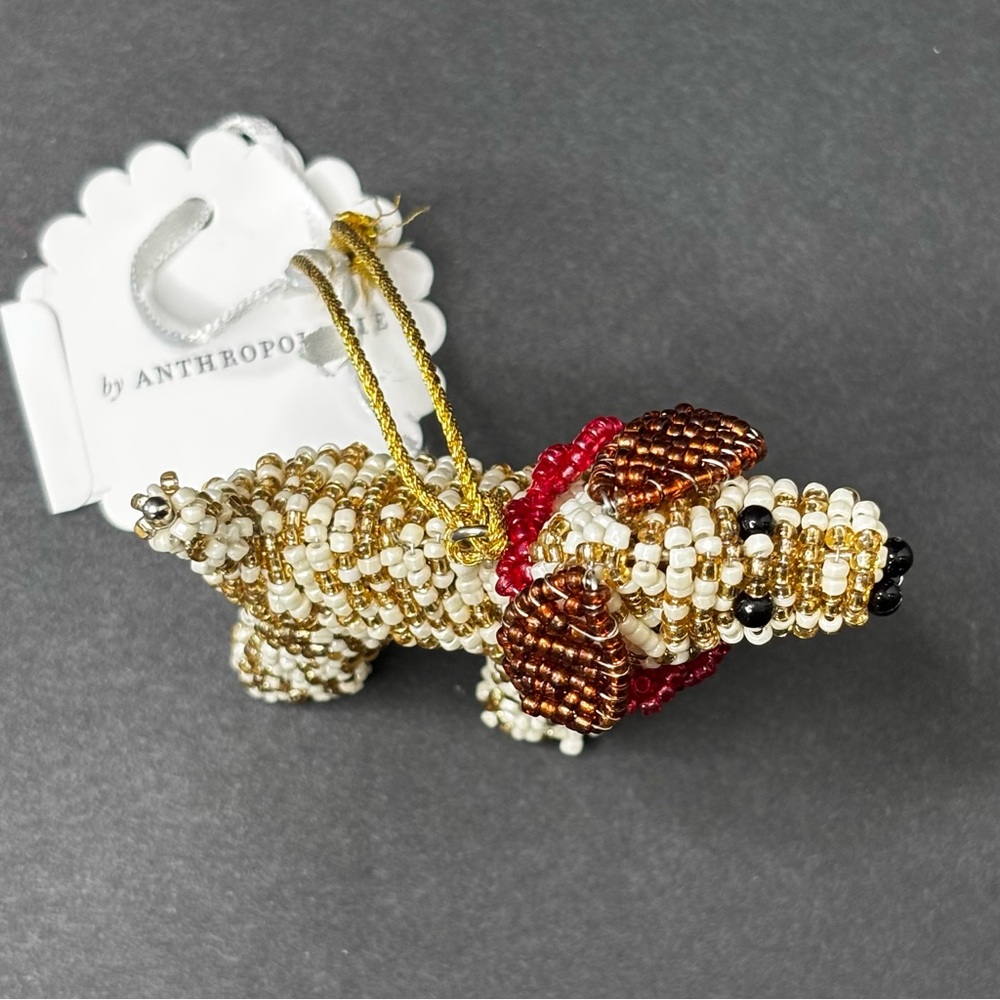 NWT ANTHROPOLOGIE Beaded Dog Ornament DOODLE - Picture 7 of 10